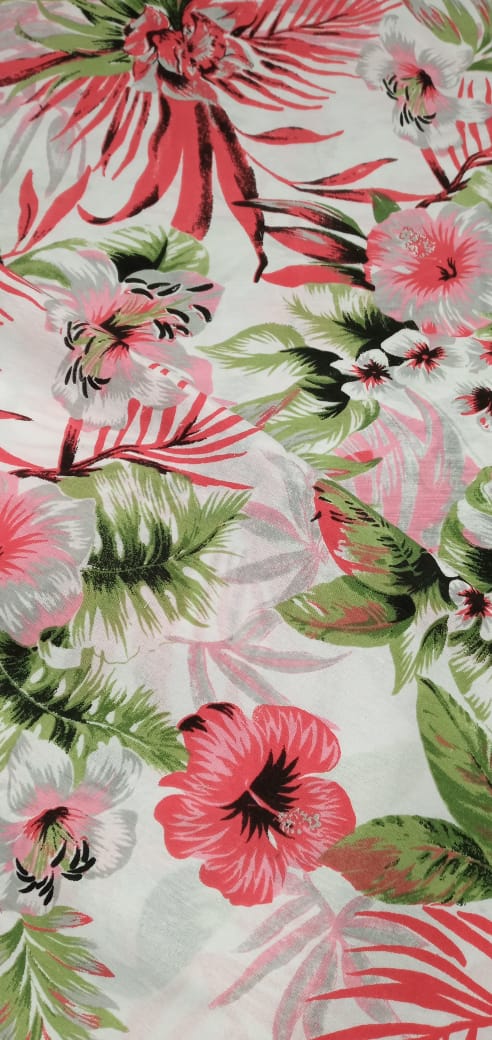 imagen de Batista estampada flores grandes rojo