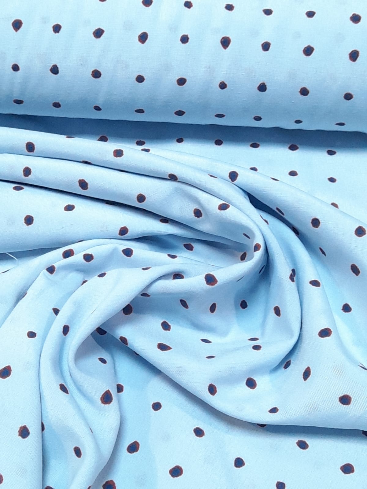 imagen de Batista estampada circulos fondo celeste