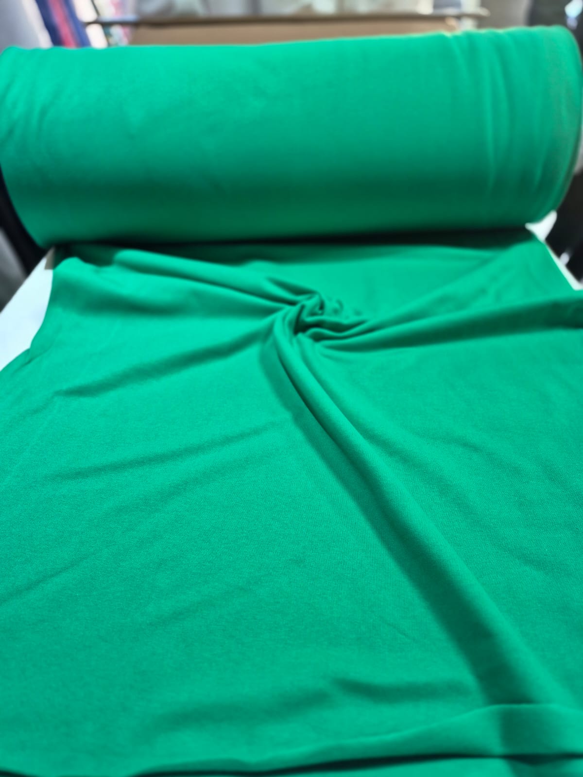 imagen de Frisa de algodón (tela de jogging) verde benetton
