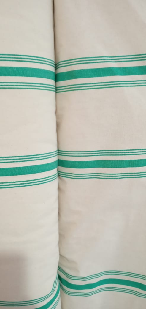 imagen de Tela rustica con guarda francesa verde