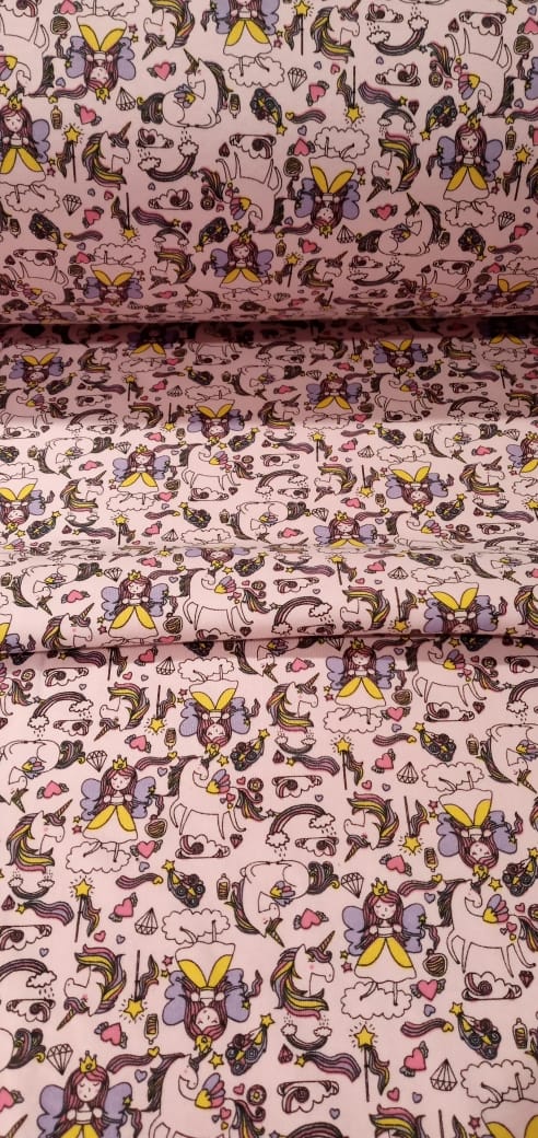 imagen de Interlock estampado fondo rosa