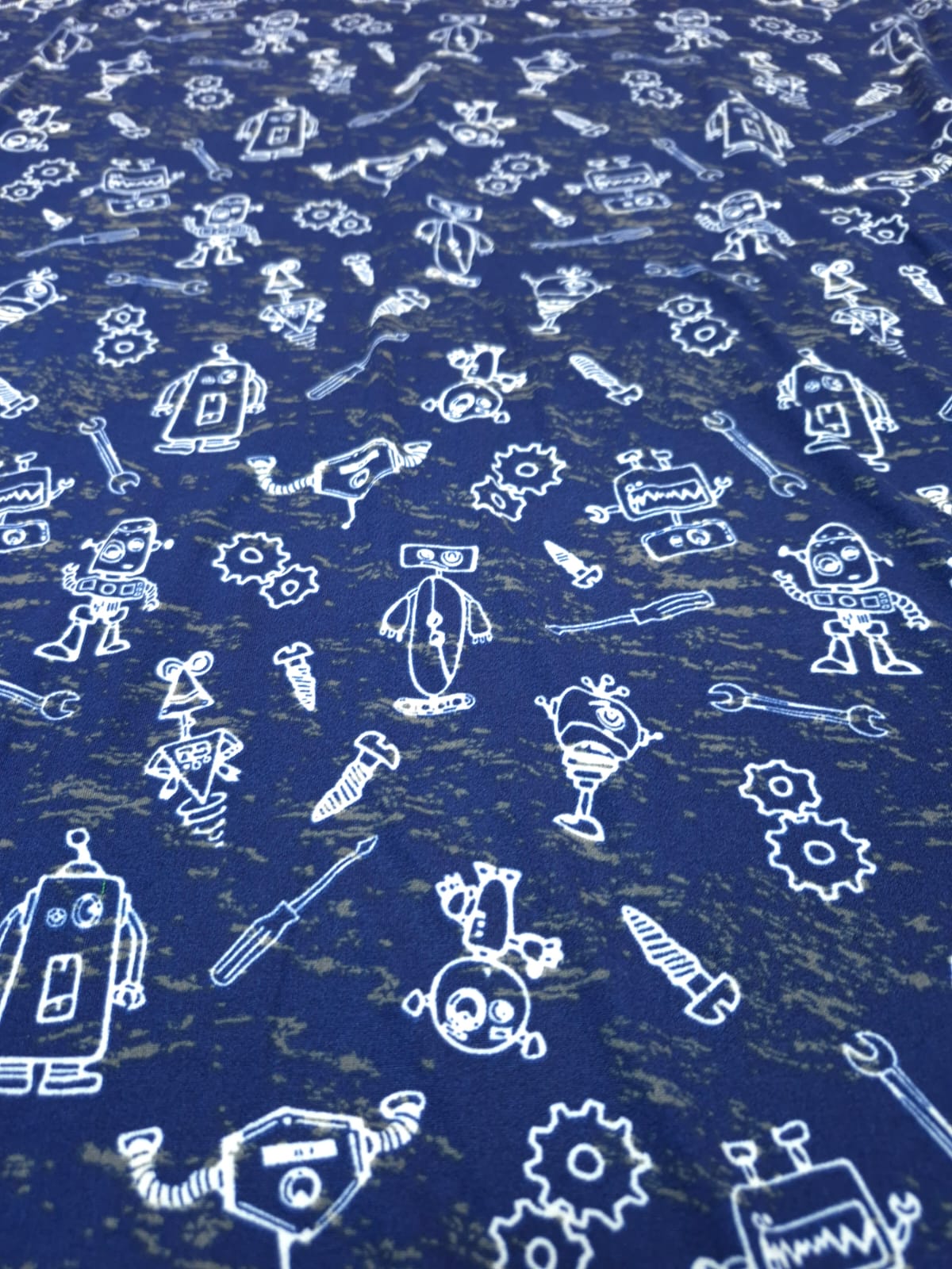 imagen de Modal soft estampado azul con robots