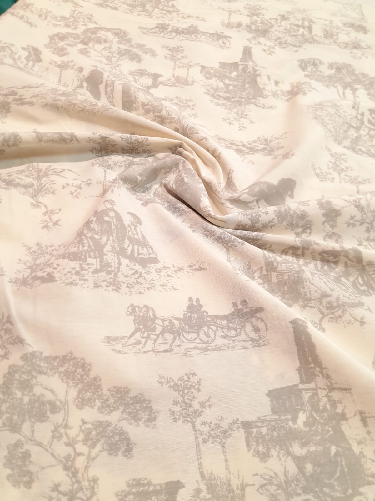 imagen de Tussor estampado toile de jouy gris