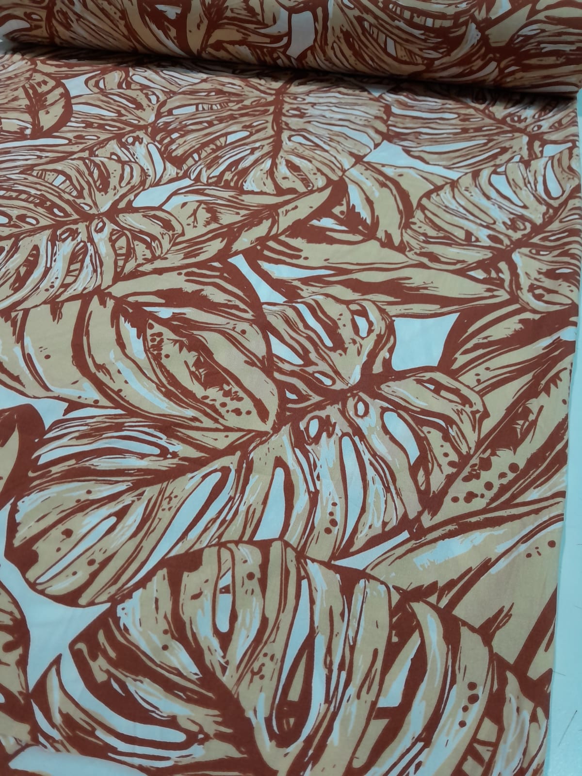 imagen de Fibrana estampada costillas de adan color ladrillo