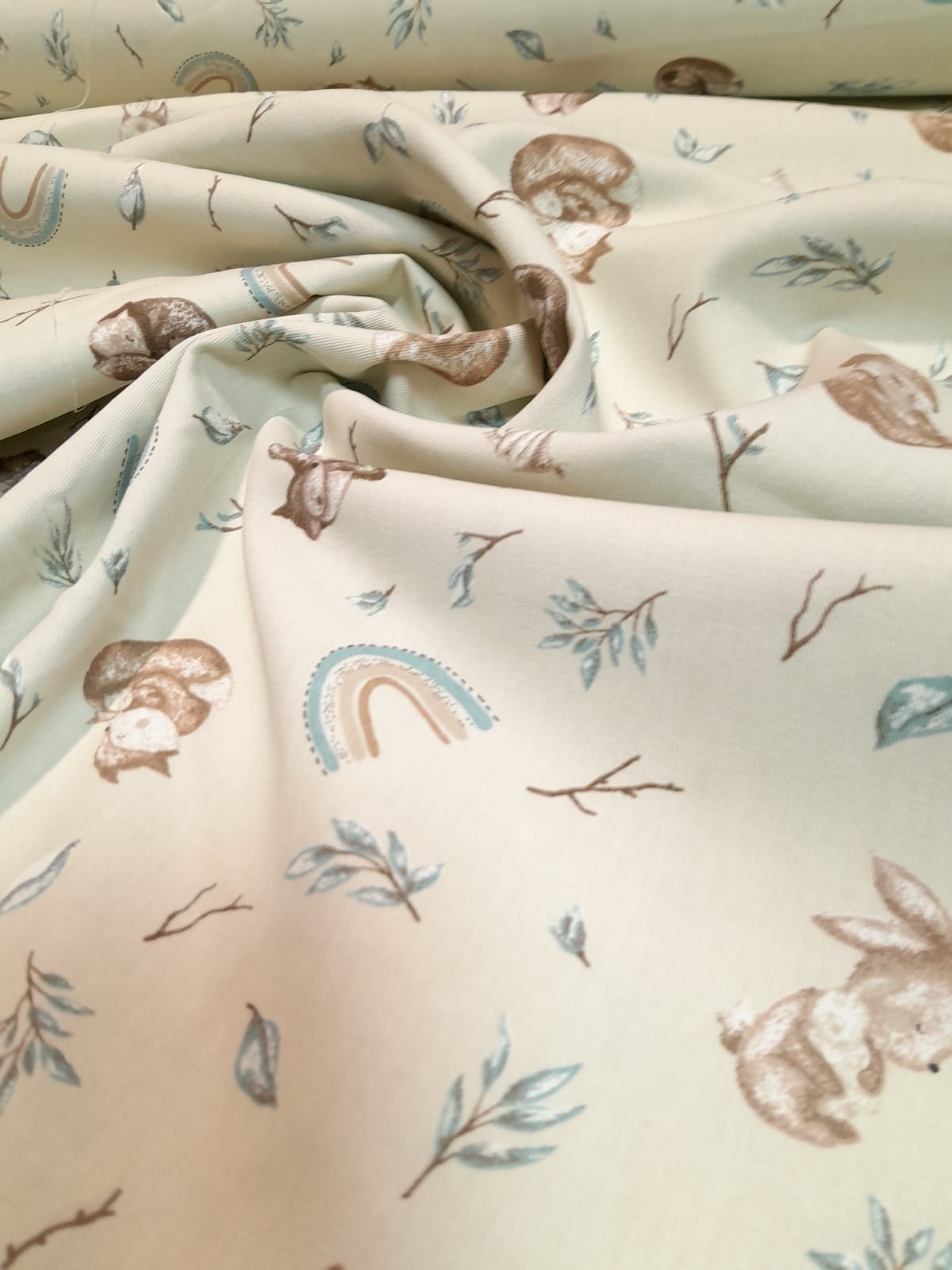 imagen de Gabardina estampada zorro y arcoiris aqua