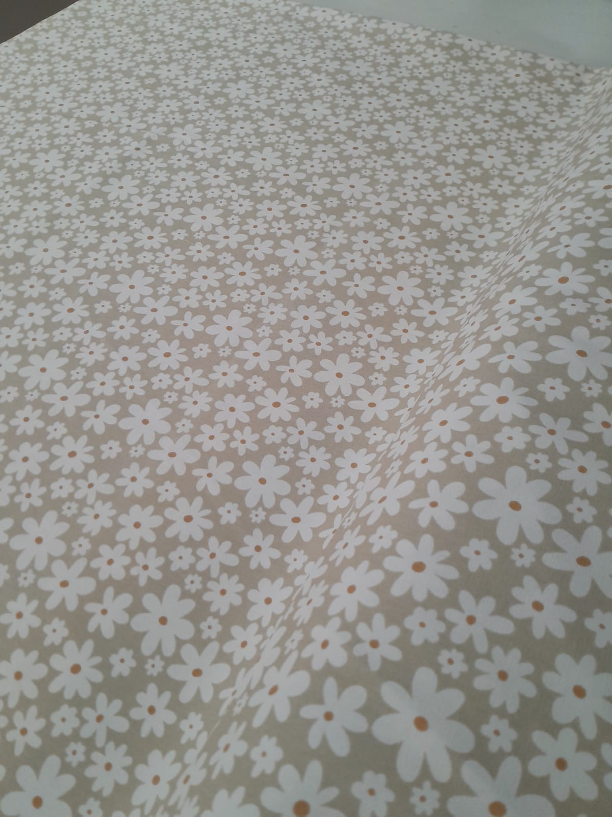 imagen de Gabardina estampada margaritas fondo beige