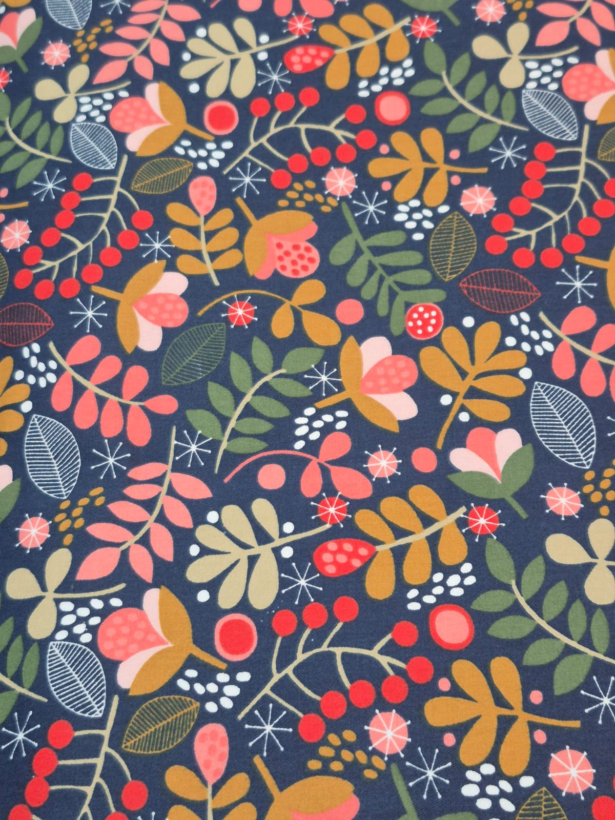 imagen de Gabardina flores azul