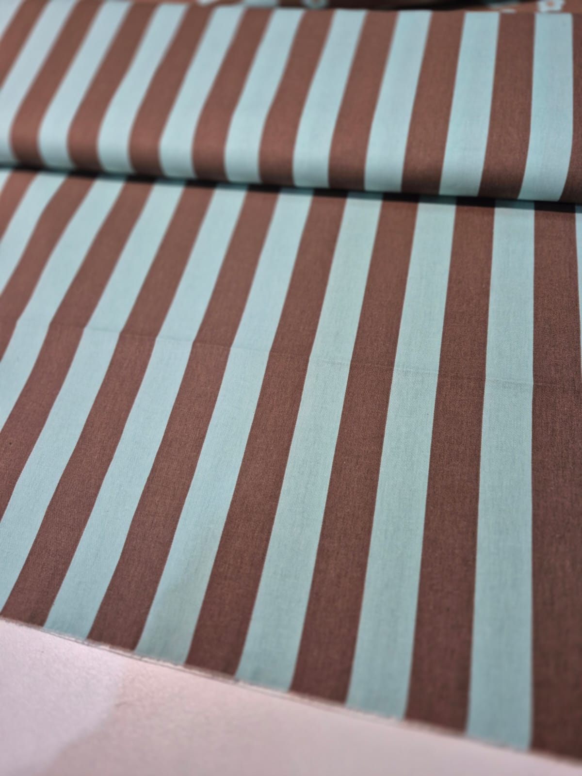 imagen de Gabardina rayada celeste y marron