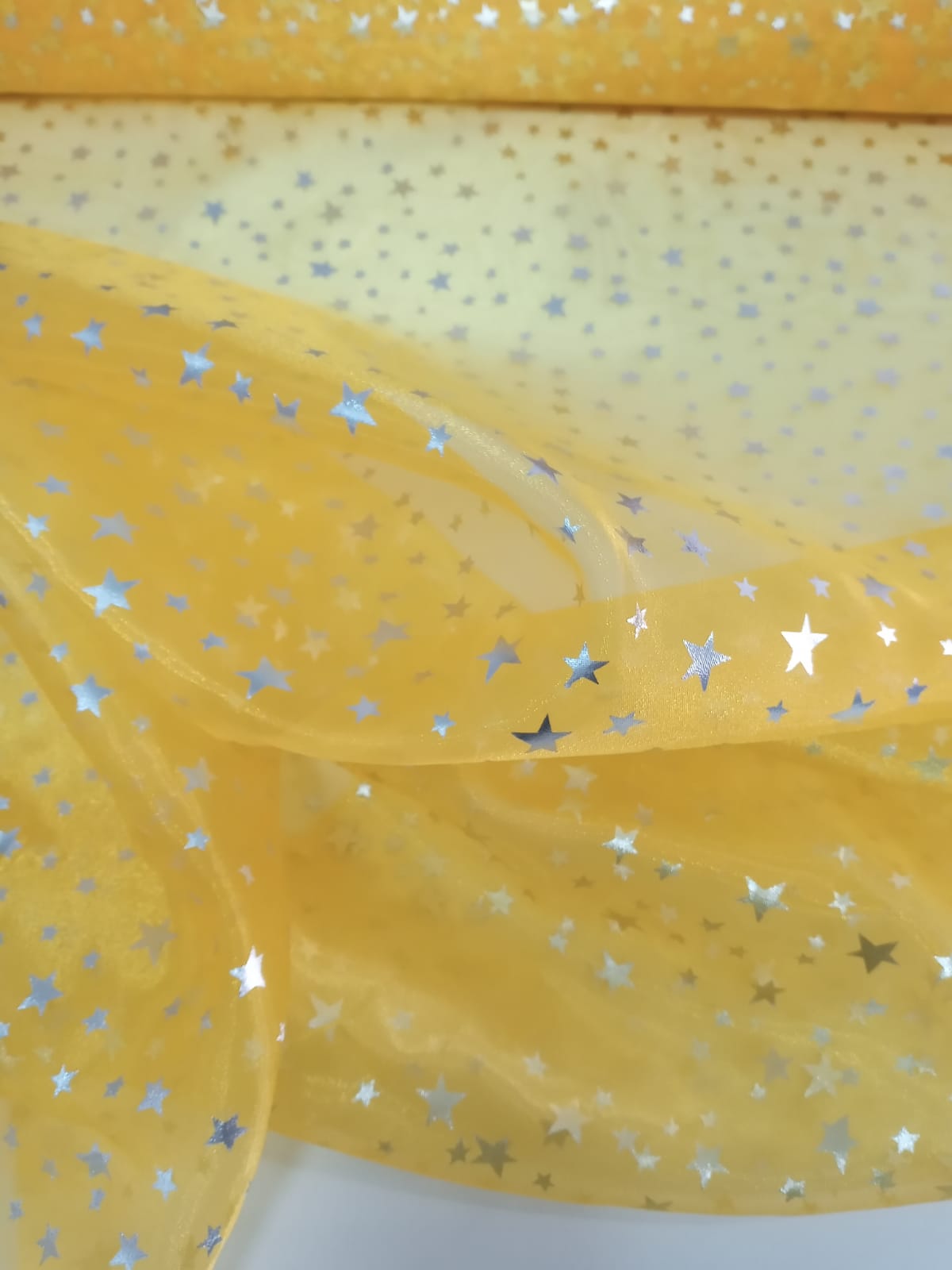 imagen de Gasa Cristal con Estrellas amarilla