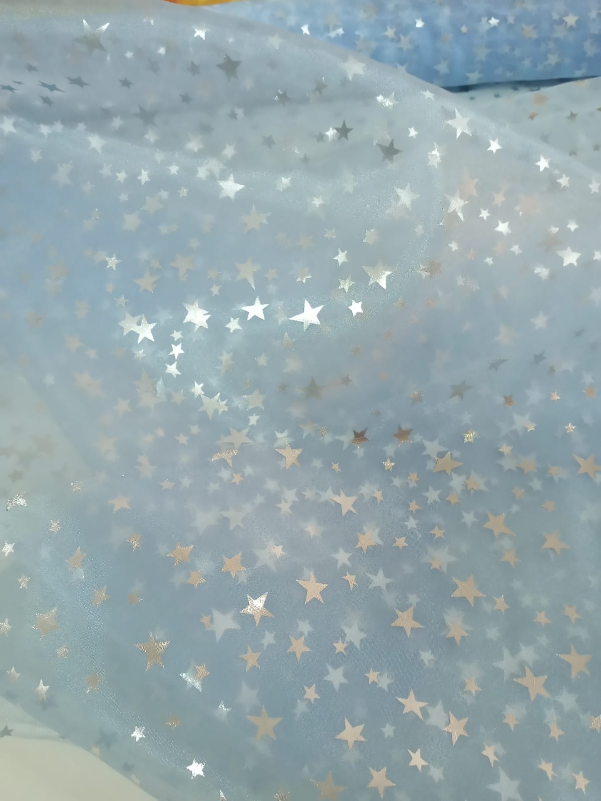 imagen de Gasa Cristal con Estrellas celeste