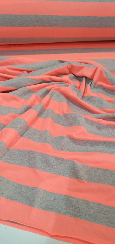 imagen de Jersey de algodón Rayado gris y naranja