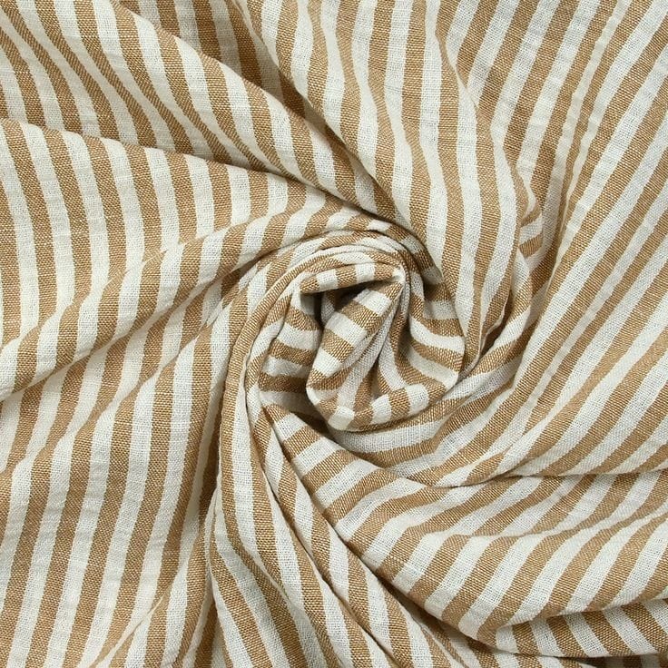 imagen de Lino rayado beige