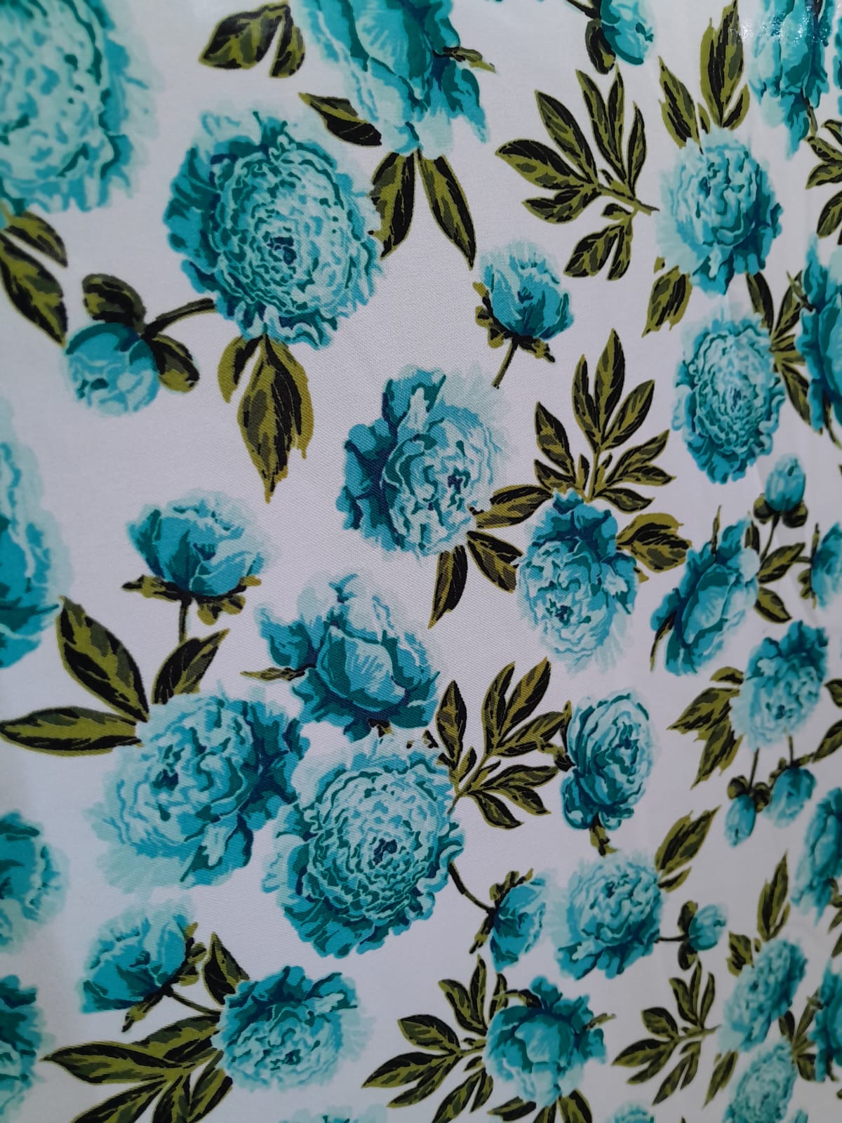 imagen de Mecánica/tropical estampada flores celeste