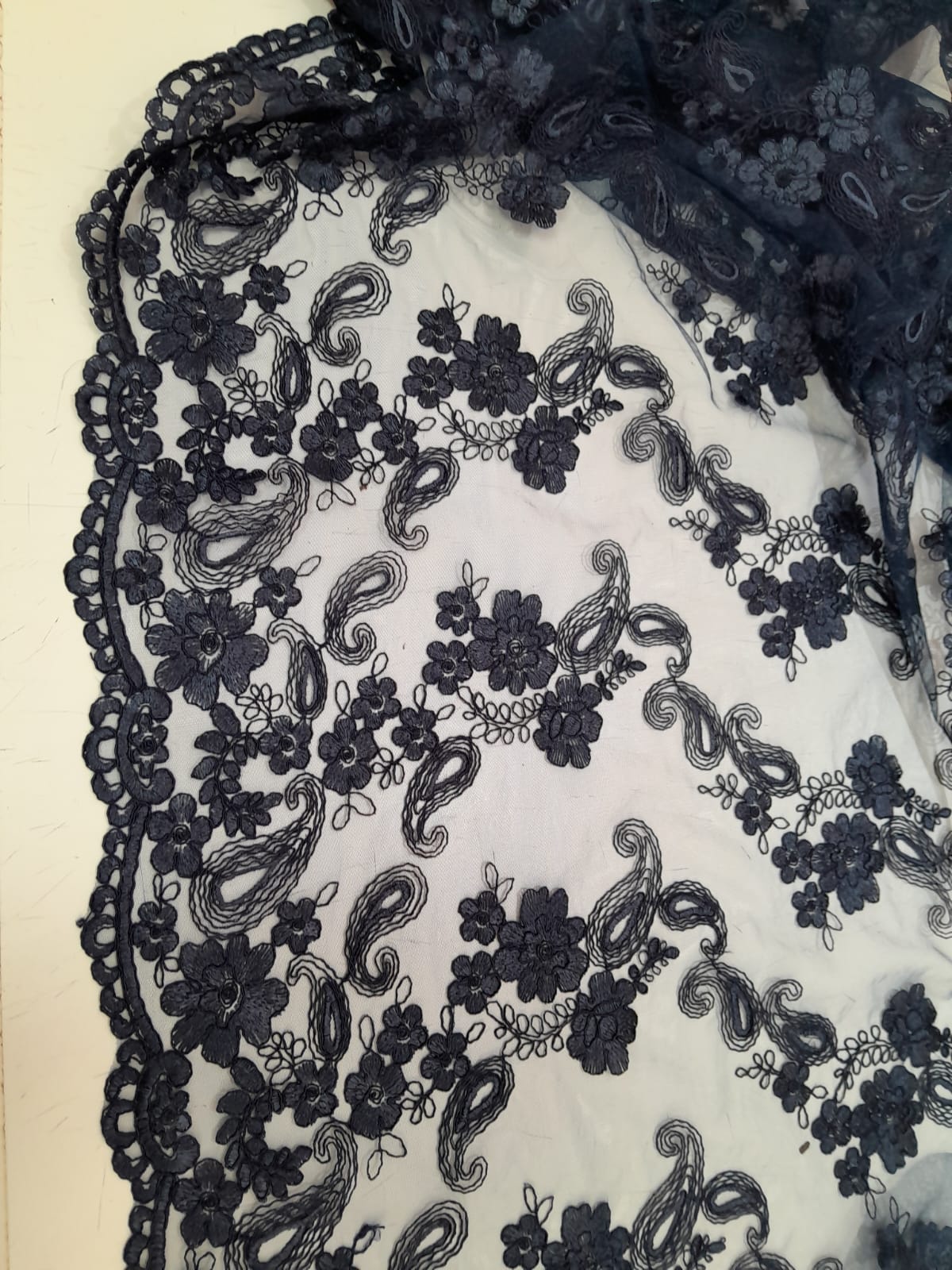 imagen de Microtul bordado azul marino 01